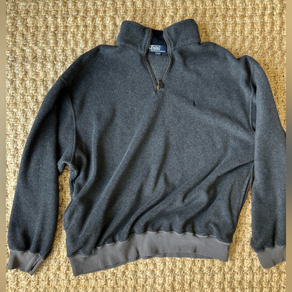 Polo by Ralph Lauren vintage oversized grey quarter zip, size XL